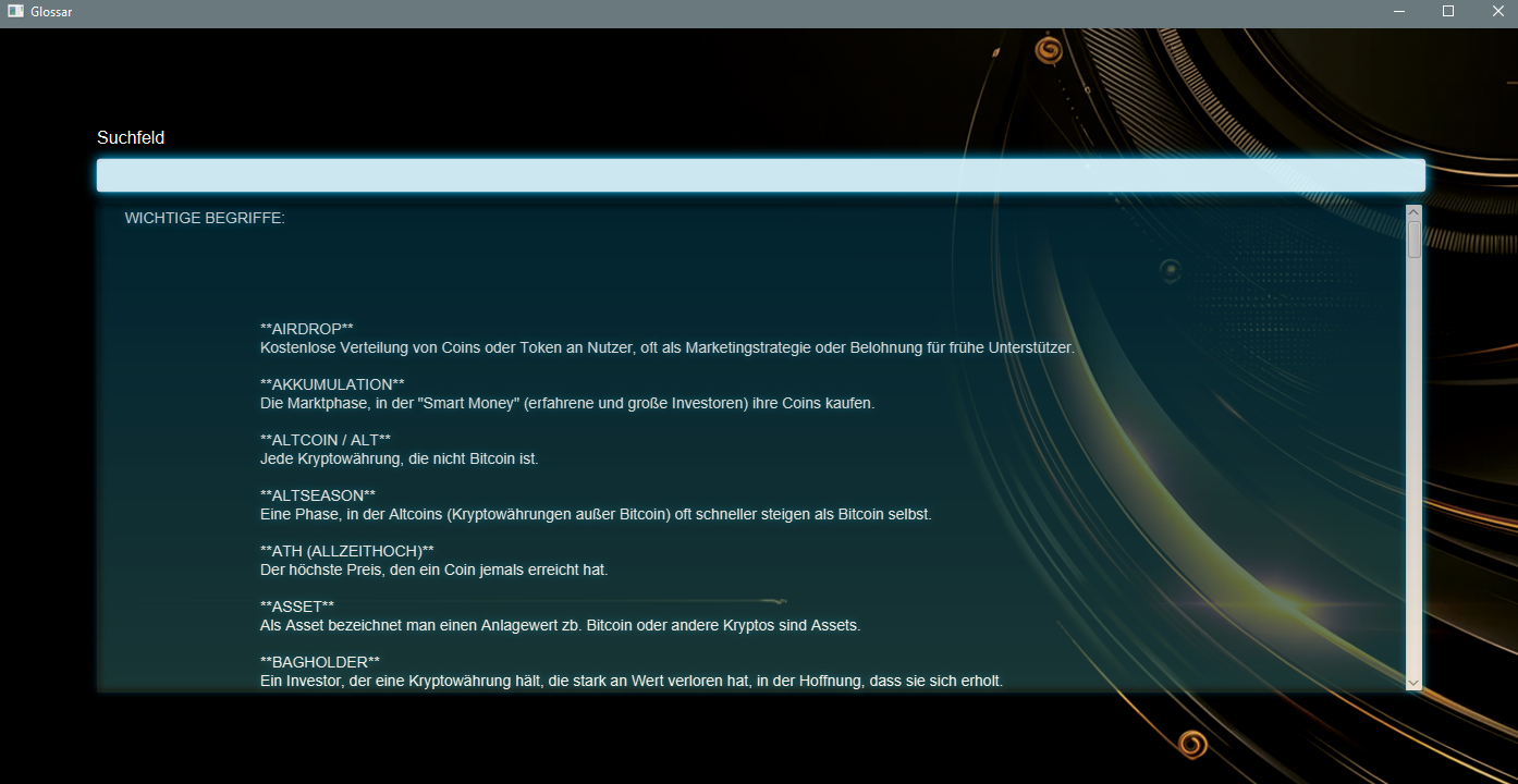 Glossar Screenshot